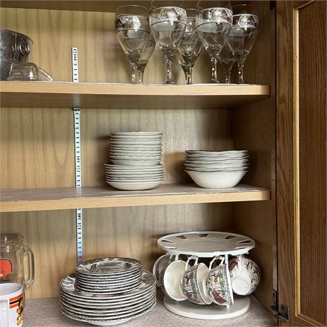 Johnson Bros England "The Friendly Village" Dishes Cabinet Buyout