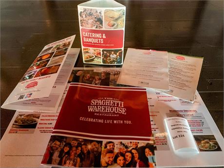 MEMORABILIA LOT - Spaghetti Warehouse Marketing & Menu Lot