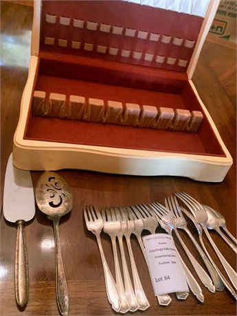 C.W. ROGERS Silver Plated Serving Flatware W/Case