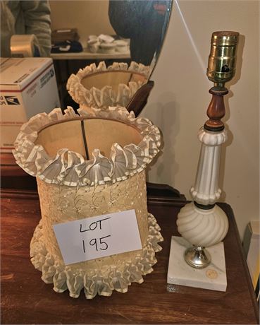 Vintage Glass Lamp With Marble Base