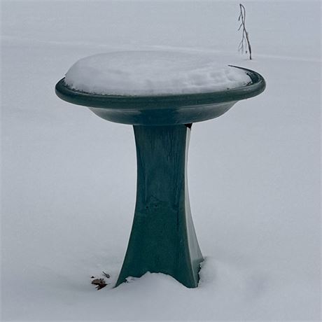 Teal Blue/Green Ceramic Birdbath