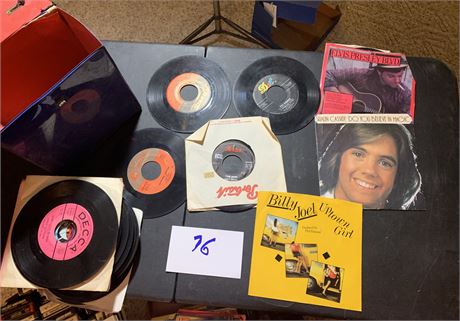 Vintage 45 Record Collection In Case