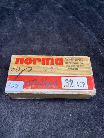 Norma .32 ACP 77 Grain Full Jacket Rounds - Box Of 15 Cartridges