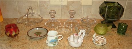Mixed Lot: Glass Decorative Items, Etc