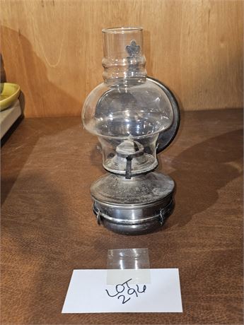 Antique Oil Lamp with Reflector