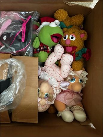 LARGE Box Of Vintage Muppet Babies Plush and other vintage items