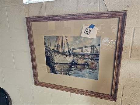 Watercolor Shipyard Print