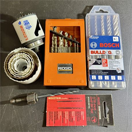 Mixed Drill Bits Lot - Bosch, Rigid and More
