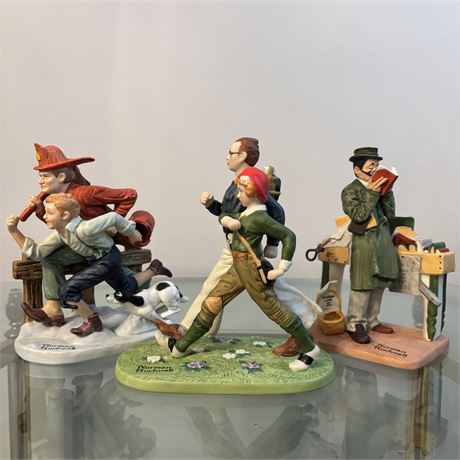 The 12 Norman Rockwell Porcelain Figurines Series II, LOT OF 3