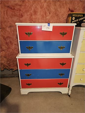 McGraw Edison "Little Folk's Furniture" White Dresser w/Red&Blue Drawers