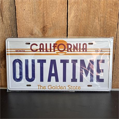 Back To The Future Novelty Tin Metal License Plate