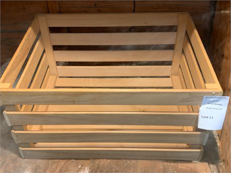 Slated Wood Multipurpose Crate - Fruit, Records, Linens