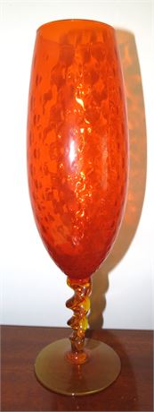 Orange Art Glass Vase