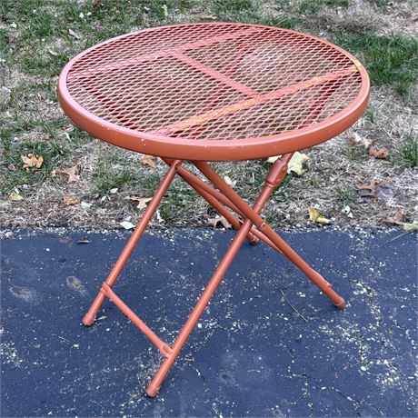 Round Metal Wire Folding Patio Table
