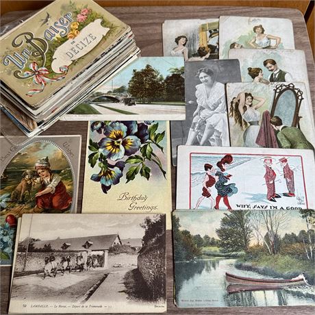 Large Lot Antique & Vintage Postcards
