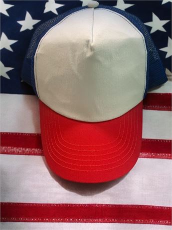 "Stranger Things" TV Show Mesh Trucker Ball Cap/Hat - Red White & Blue