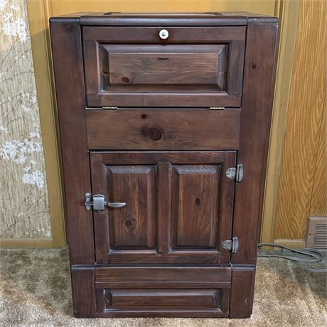 Vintage Ice Box Style Dry Bar Cabinet - 26 x 20 x 41.5"