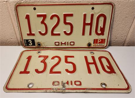 Pair of Ohio LicensePlates