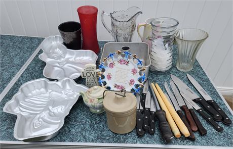 Miscellaneous Kitchen Items, Vases, Etc