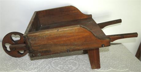 Decorative Wood Wheel Barrow