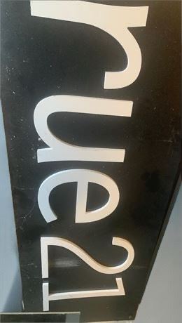 Large rue21 "rue21" Black and White Store Advertising Sign
