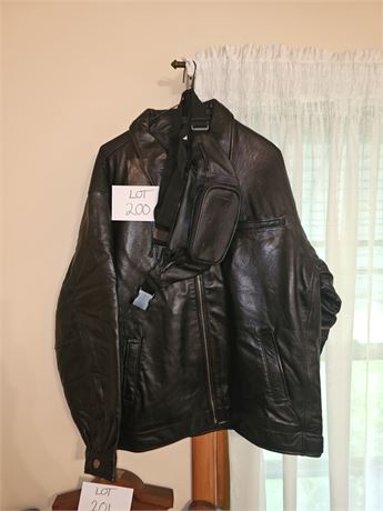 Size Medium Leather Jacket & Fanny Pack