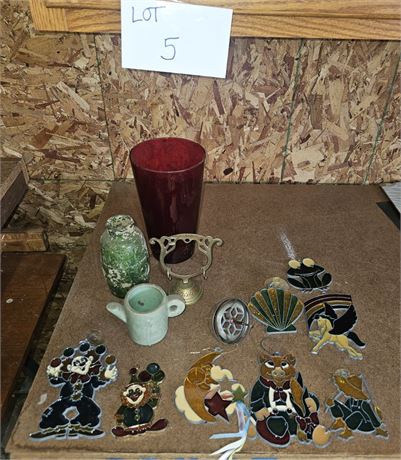 Vintage Bottle, Sun Catchers, Pottery & More