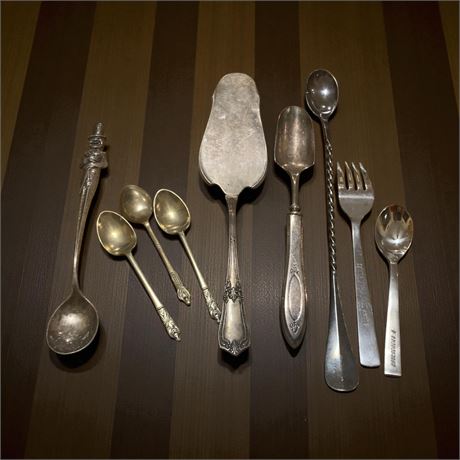 Flatware Lot - Apostle Spoons, Cake/Pie Server, WC Fields