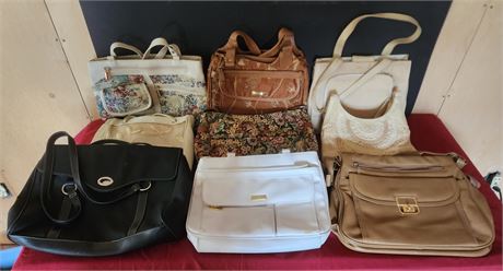 Assorted handbags