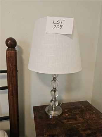 Stacked Glass Table Lamp With Brushed Silver Base