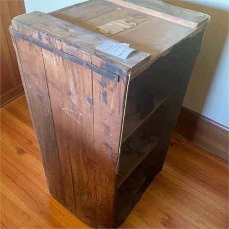 Vintage Wood Storage Box W/Shelves
