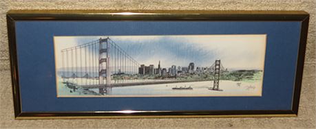 Golden Gate Bridge Etching by Martin Tang