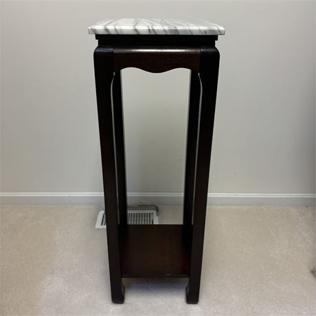 Gorgeous Marble Top Plant Stand - 34.5"T x 12"