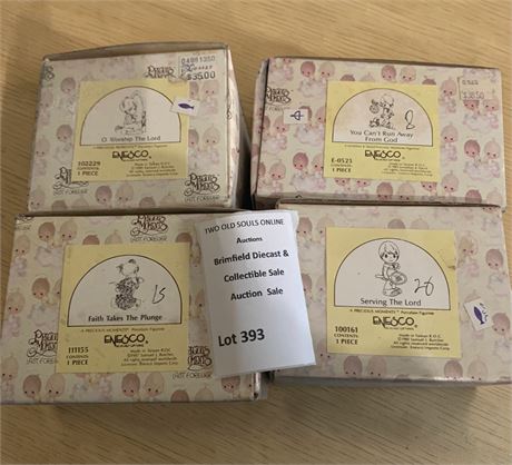 Vintage Precious Moments Figurines Worship The Lord, Faith Takes The Plunge