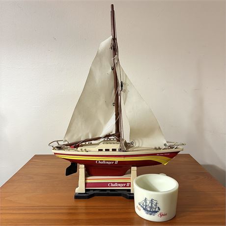 Challenger II Model Boat and Old Spice Shaving Mug