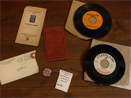 The Cleveland Indians Indian Fever 45 Record & Cleveland Love Song 45 Record
