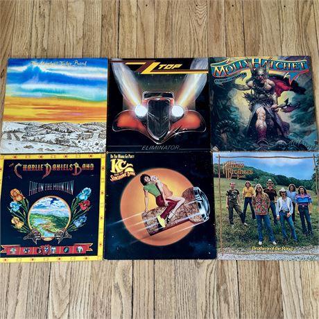 Vinyl Records Lot - ZZTOP, Charlie Daniels, Allman Brothers & More