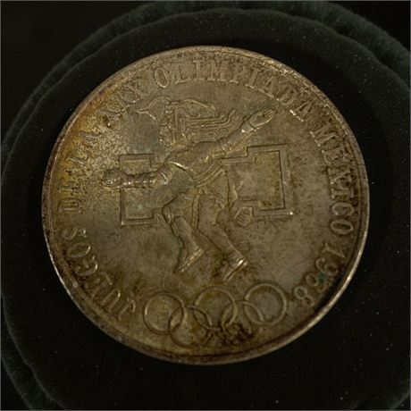 1968 Mexican 25 Pesos Silver Coin - Summer Olympics in Mexico City