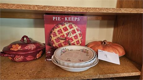 Enesco Pumpkin Covered Pie Plate, Pie Keeper & More