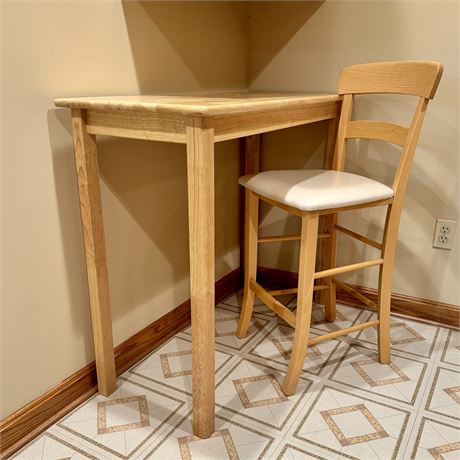 Counter Height Bar Table and Matching Barstool