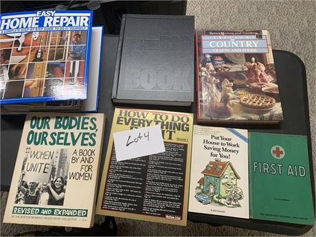 Vintage Books - The Big Black Book, First Aid, Our Bodies Ourselves, Home Repair