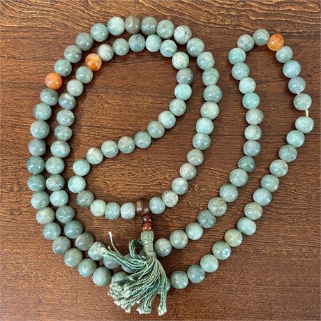 Solid, Heavy, Jade Prayer Beads - 21" - Jade Beads APPROX. 8mm+