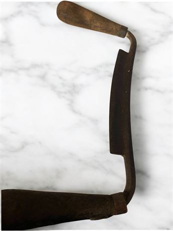 Vintage Metal & Wood Drawknife Tool