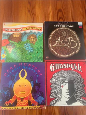Record Album Lot of 4 - Beach Boys, Herbie Hancock, Godspell, Average White Band