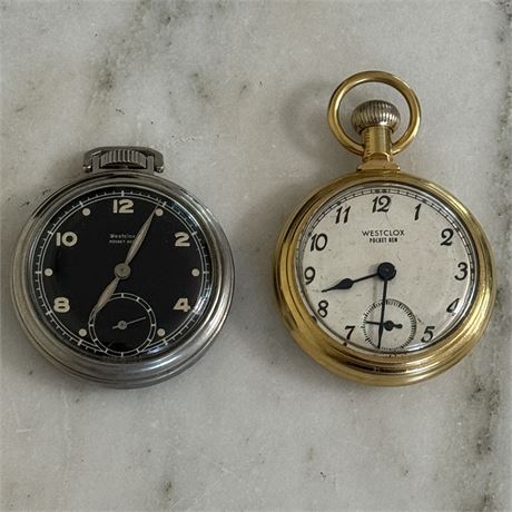 Two Vintage Westclox Pocket Ben Pocket Watches