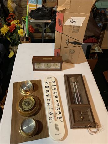 Vintage Nautical Weather Station Barometers & Thermometers