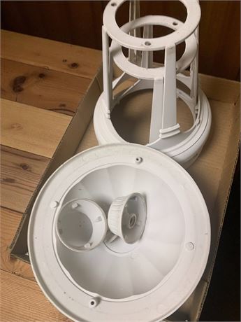 White Metal Light Fixture/Globe Guard Lot
