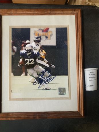 Autographed Framed 8 x 10 Photo Ricky Watters Seattle Seahawks