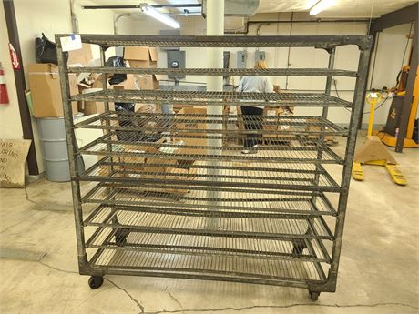 Large Heavy Duty Metal Cooling/Drying Rack on Wheels