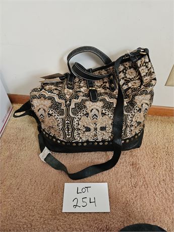 Patricia Nash Italian Leather & Tapestry Purse